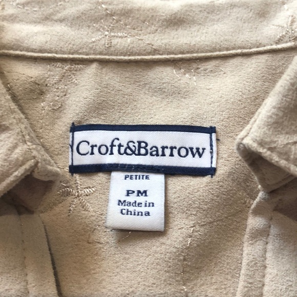 SUEDE CLOTH SZ PM JACKET BUT FITS LIKE REG M SONOMA NWOT - Picture 2 of 4